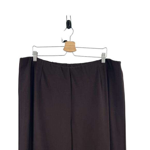 Eileen Fisher Straight Pants Viscose Stretch Ponte Knit Brown Plus Size 2X - Picture 2 of 12